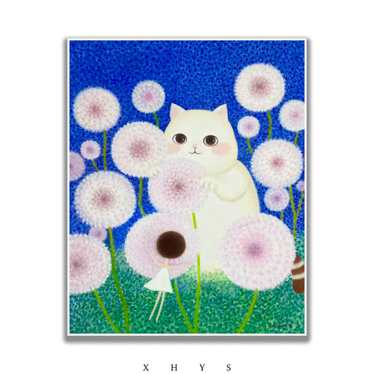 晓红艺术空间 I 5 层展厅原创手绘油画《蒲公英约定》