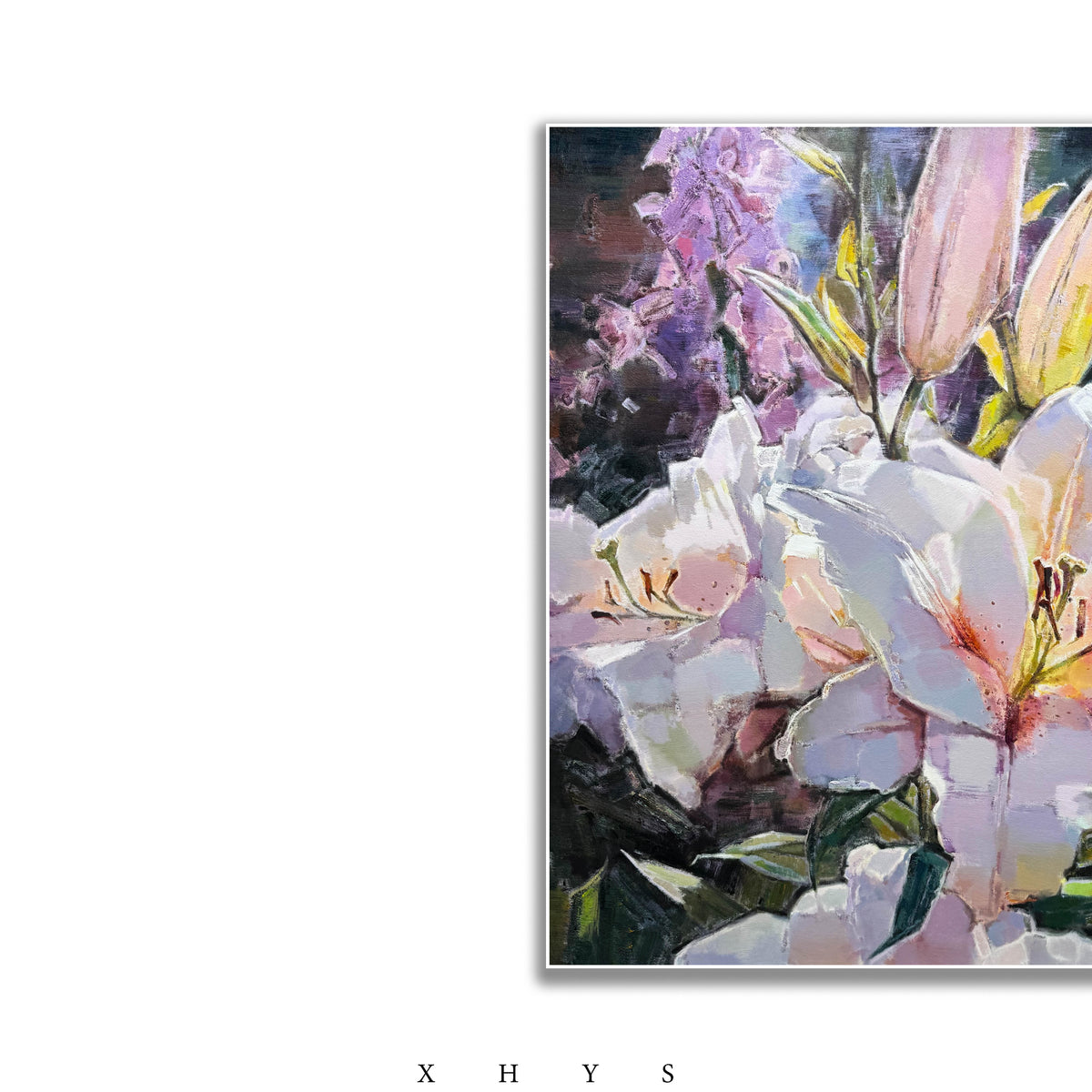 晓红艺术空间 I 5 层展厅原创手绘油画《清妍百合》