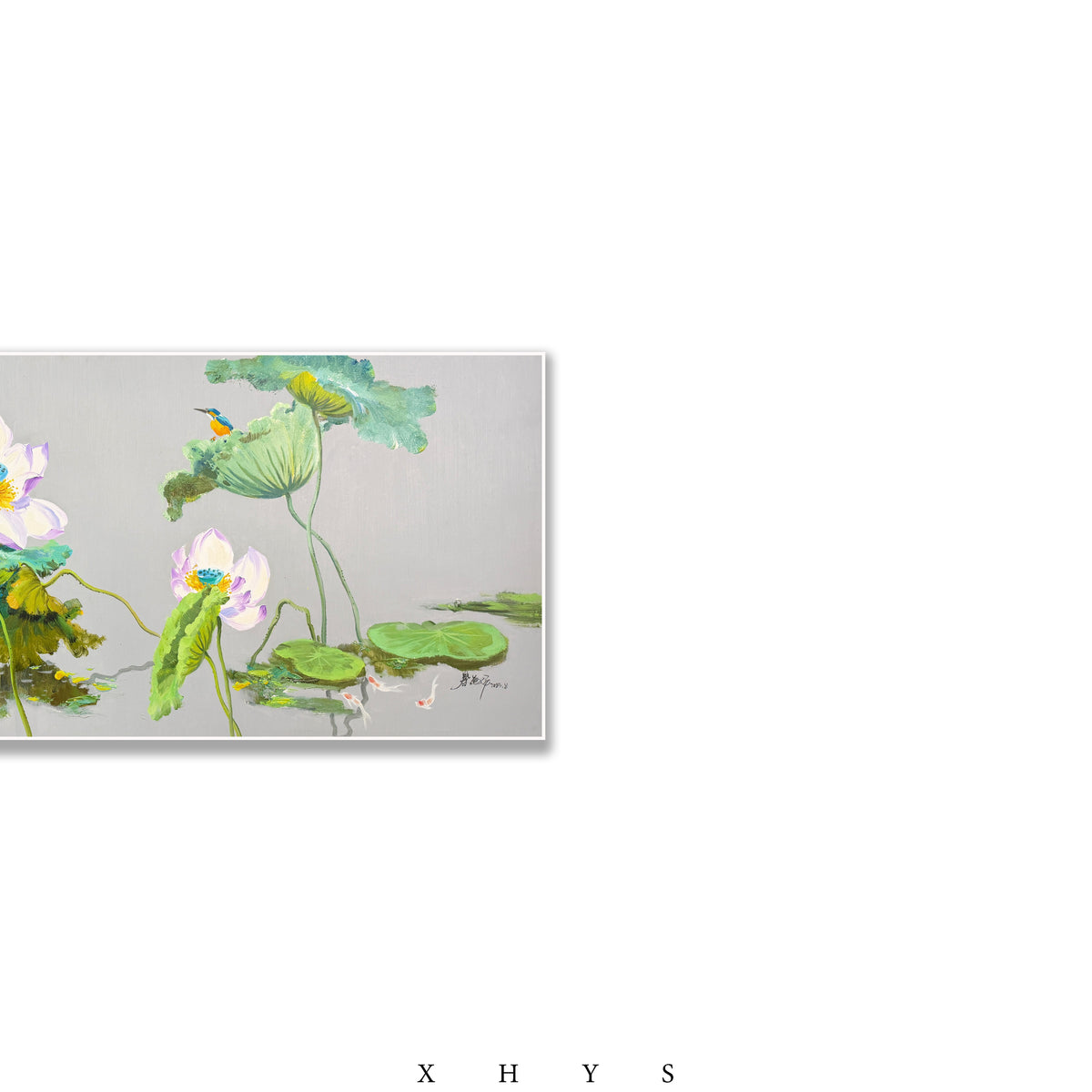 晓红艺术空间 I 5 层展厅原创手绘油画作品《翠池清观》