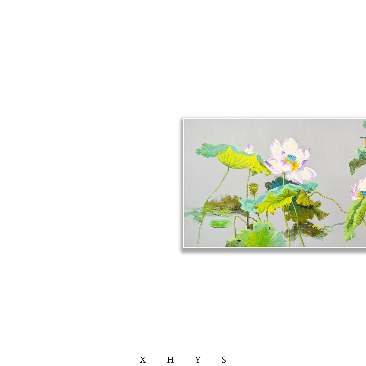 晓红艺术空间 I 5 层展厅原创手绘油画作品《翠池清观》