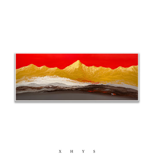 晓红艺术空间 I 5 层展厅原创手绘油画作品《鸿运金山》