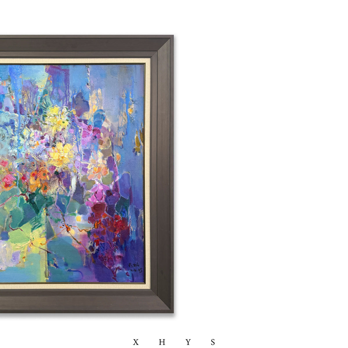 晓红艺术空间 I 5 层展厅原创手绘油画作品《蓝庭｜花漪》