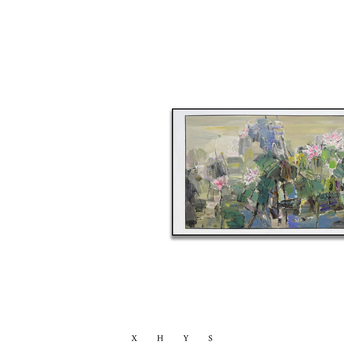 晓红艺术空间 I 5 层展厅原创手绘油画作品《荷塘边》