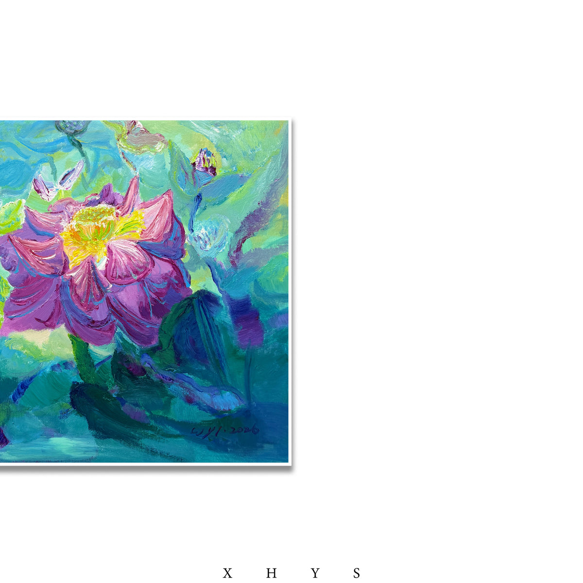 晓红艺术空间 I 5 层展厅原创手绘油画作品《彩墨｜荷章》