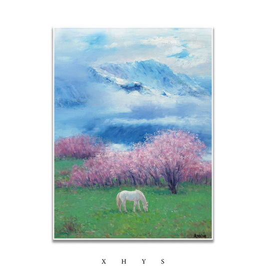 晓红艺术空间 I 5 层展厅原创手绘油画作品《云境｜白驹》