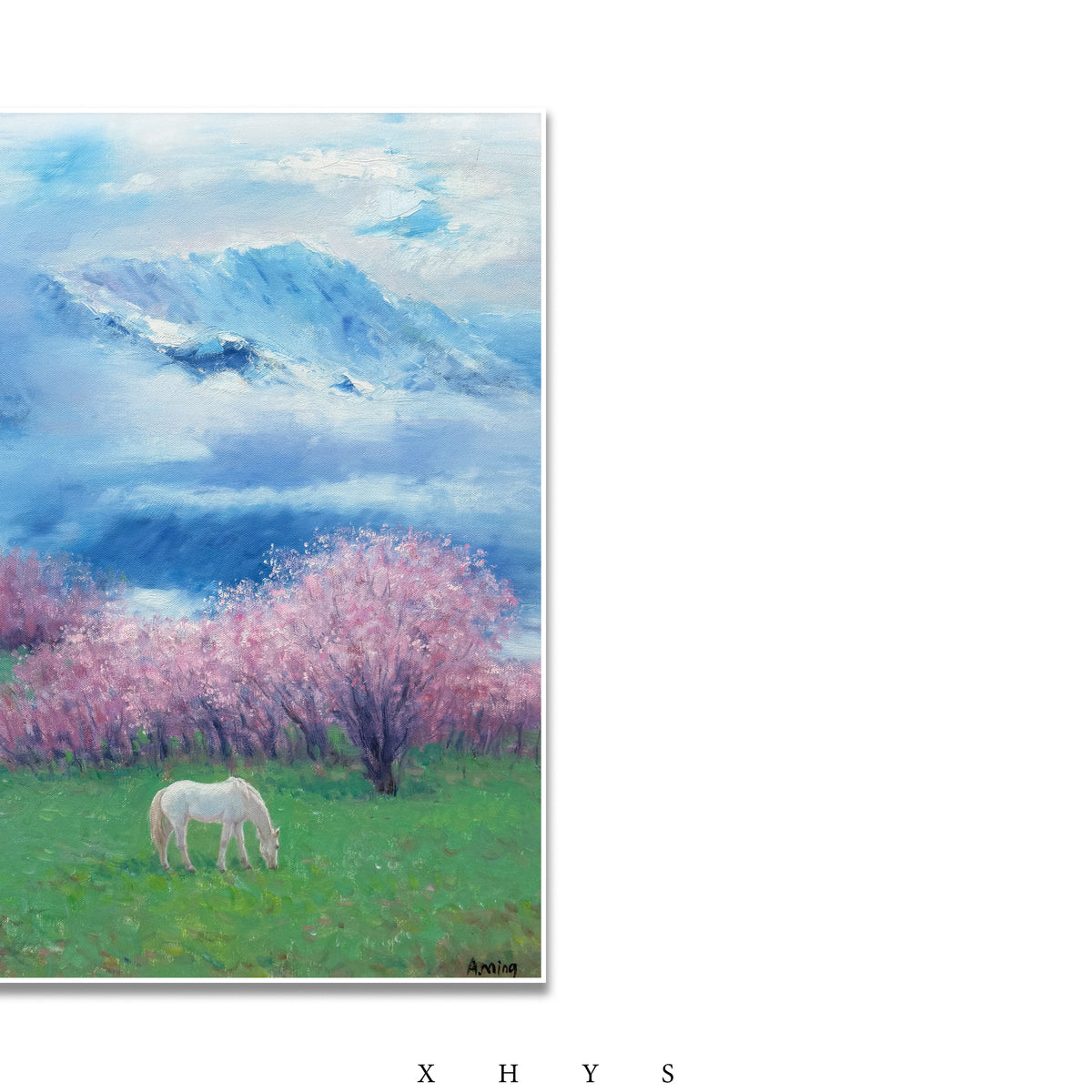 晓红艺术空间 I 5 层展厅原创手绘油画作品《云境｜白驹》