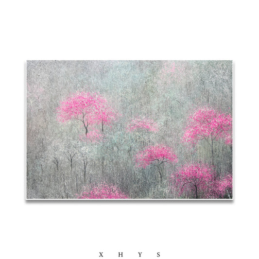 原创手绘油画 I 晓红艺术空间作品《孤树生花》