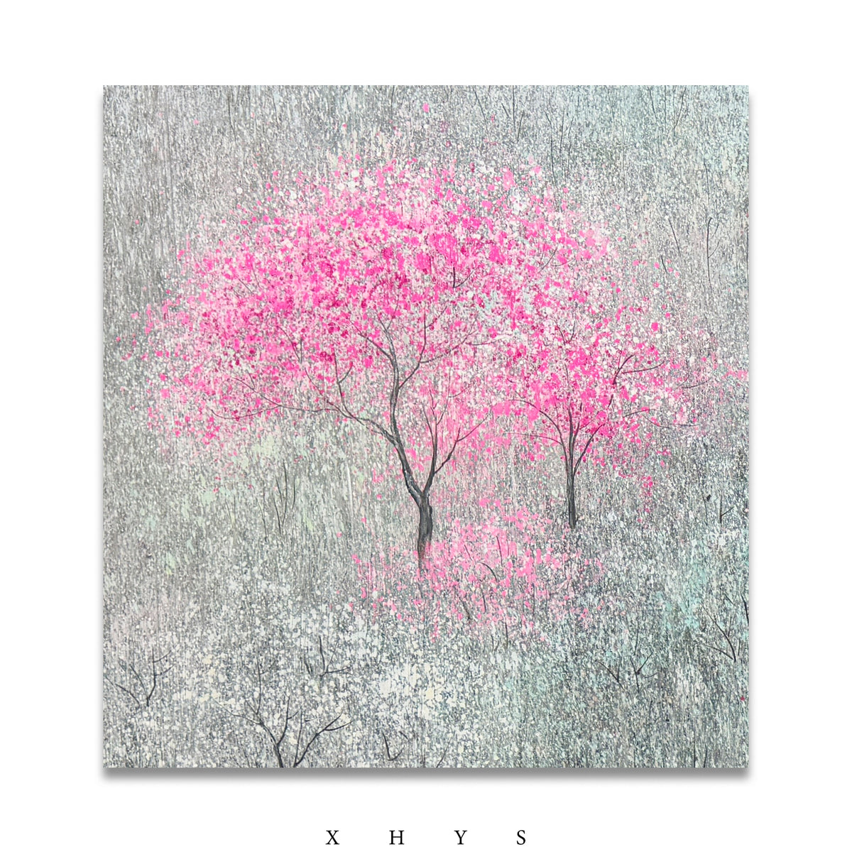 原创手绘油画 I 晓红艺术空间作品《孤树生花》