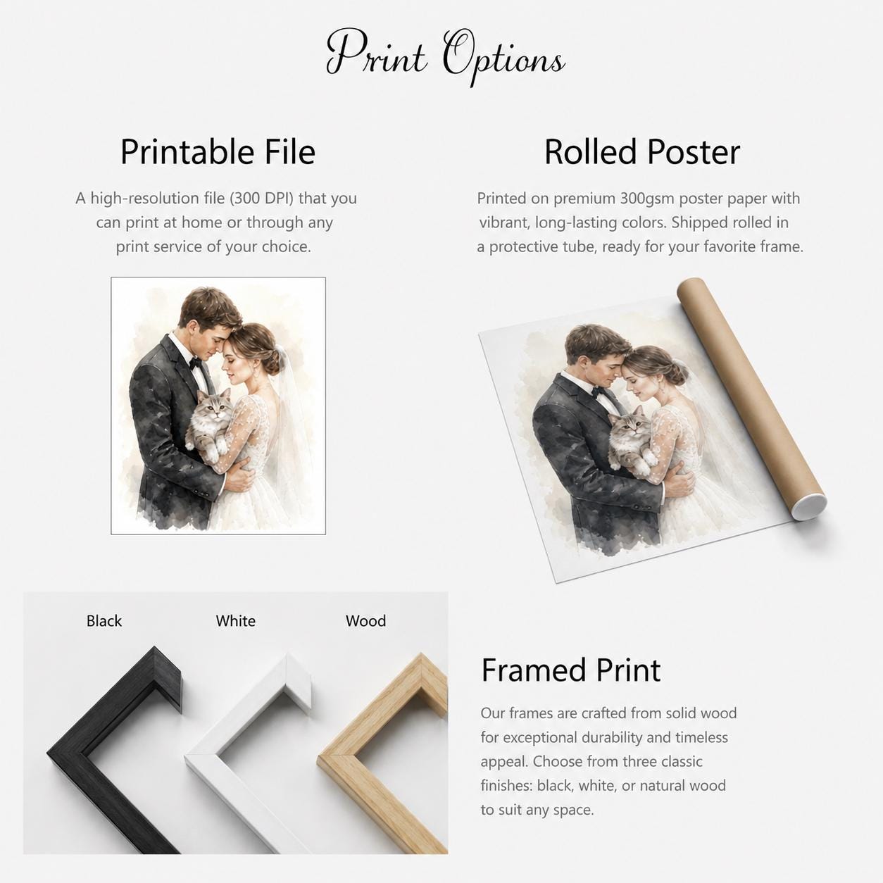 Custom Family & Pet Line Art Portrait | Personalized Portrait From Photo