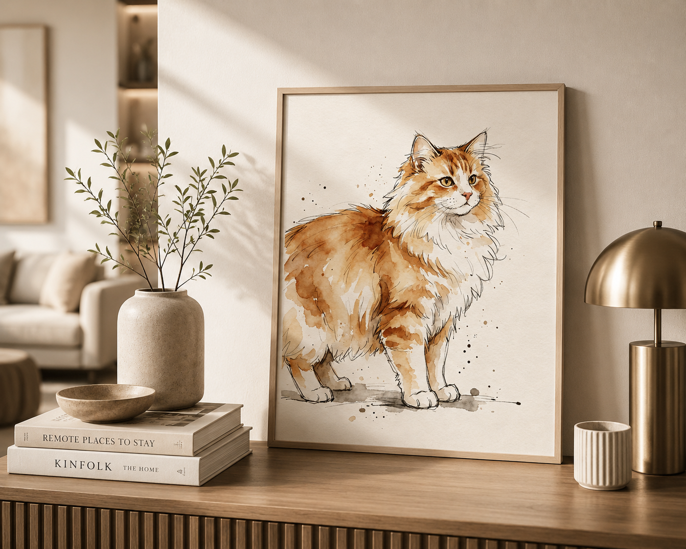 Custom Pet Watercolor Portrait, Personalized Dog & Cat Portrait from Photo
