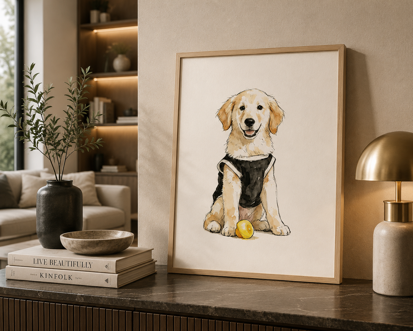 Custom Pet Watercolor Portrait, Personalized Dog & Cat Portrait from Photo