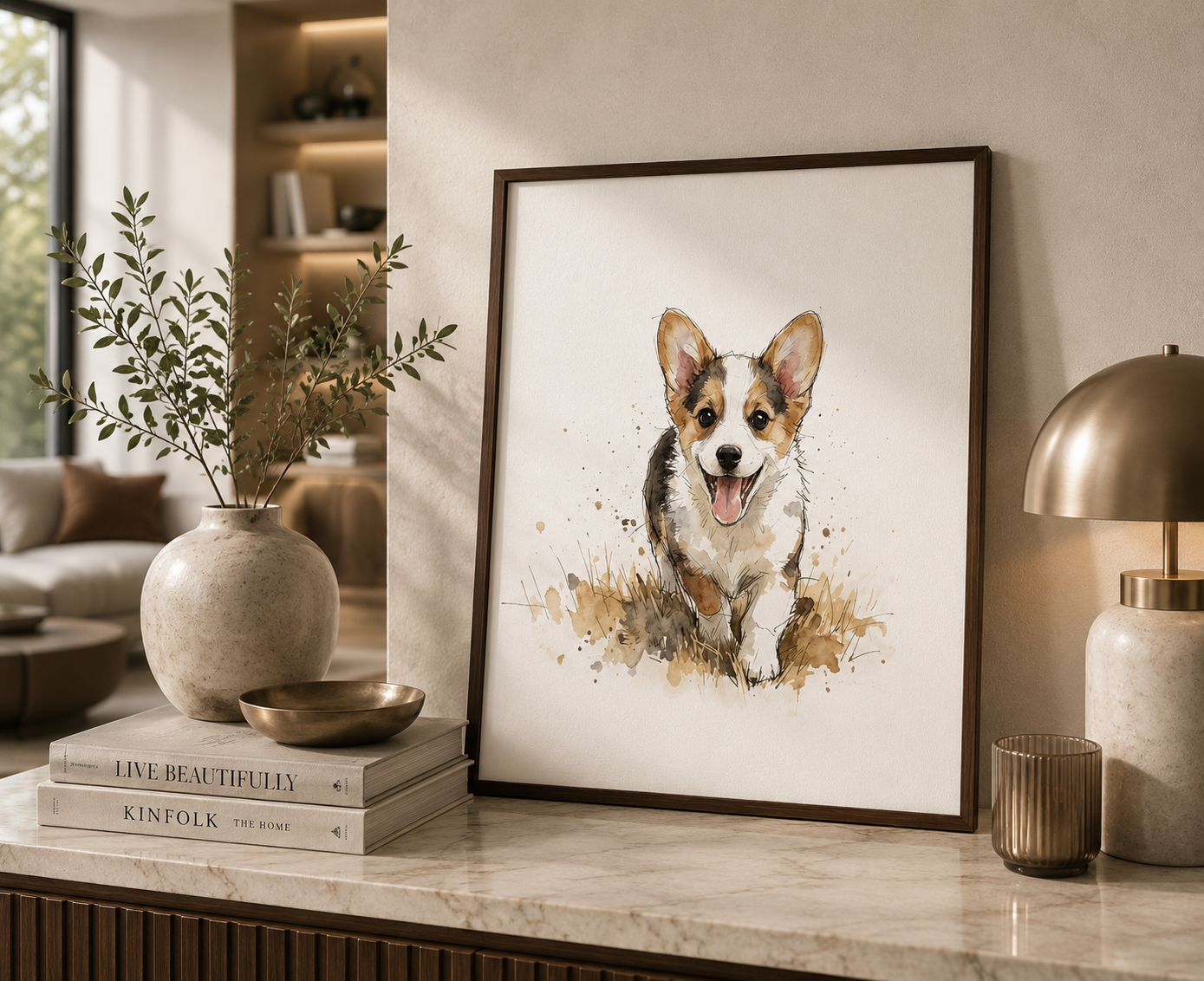 Custom Pet Watercolor Portrait, Personalized Dog & Cat Portrait from Photo