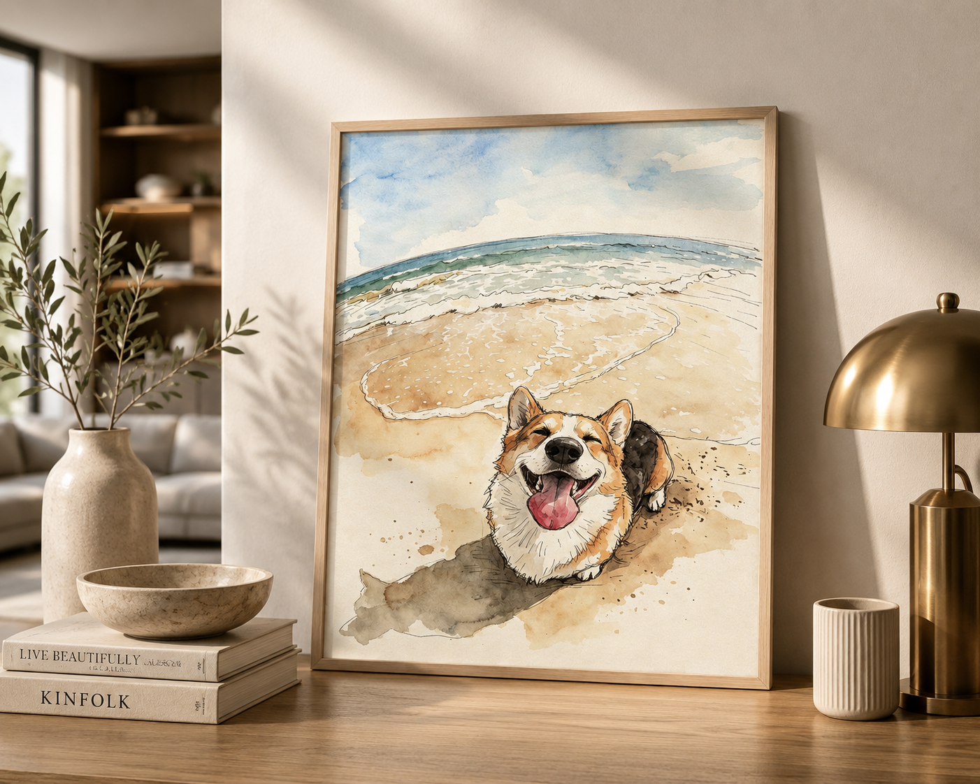 Custom Pet Watercolor Portrait, Personalized Dog & Cat Portrait from Photo